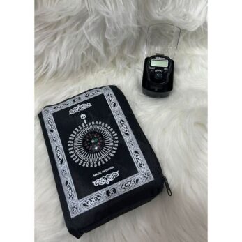 Tapis de prière portatif pour poche + chapelet électronique