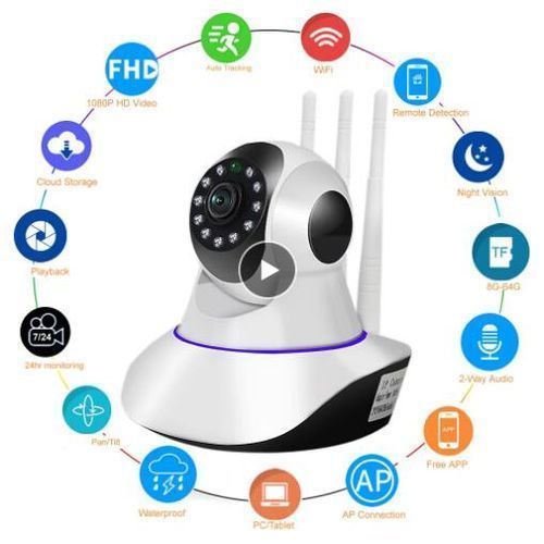 Caméra De Surveillance De Suivi Automatique De Caméra IP De Sécurité à Domicile Sans Fil, Wifi, 1080P, PTZ, CCTV, Vision Nocturne, Moniteur Bébé