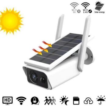 Caméra IP Solaire 1080P Extérieure IP66 étanche Sans Fil Sécurité IR Vision Nocturne Détection De Mouvement WiFi Caméra IP Solaire