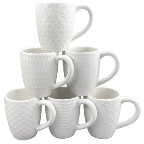Lot De 6 Tasses à Café En Céramique Blanche 1 Lot De 6 Tasses à Café En Céramique Blanche