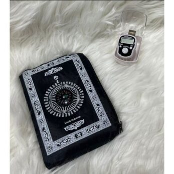 Tapis de prière portatif pour poche + chapelet électronique