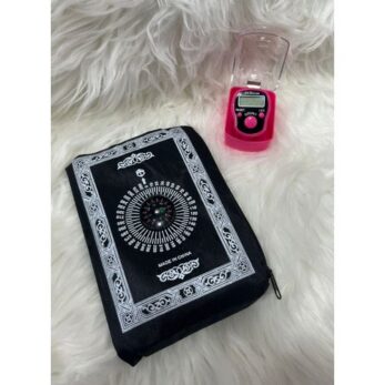 Tapis de prière portatif pour poche + chapelet électronique