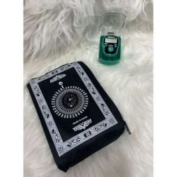 Tapis de prière portatif pour poche + chapelet électronique