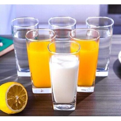 6 Verres A Eau - Verre Jus - Verres à Cocktail - Verres Carrés - Verres à Boire