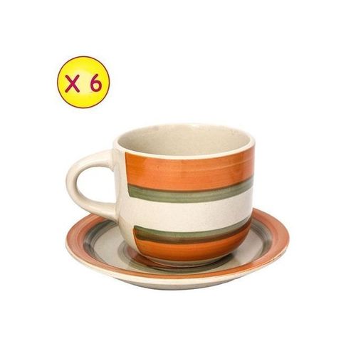 Lot De 6 Tasses à Café + Sous-Tasse En Porcelaine 2 Lot De 6 Tasses à Café + Sous-Tasse En Porcelaine – Image 2