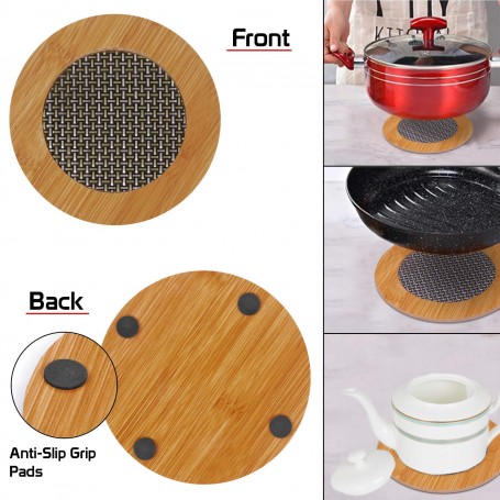 4 dessous de tasse chaude - isolation thermique - bambou