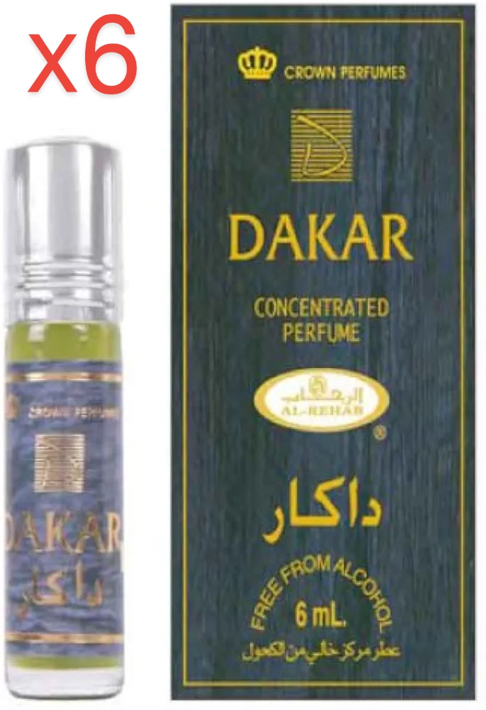 6 parfums Dakar Huile Parfumée - 6ml par Al Rehab 1 6 parfums Dakar Huile Parfumée - 6ml par Al Rehab