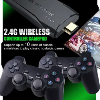 Console de jeu vidéo M8, STOCK américain, 64 go, 2.4 go, Double clé sans fil, 4K, plus de 10000 jeux, contrôleur de jeu rétro
