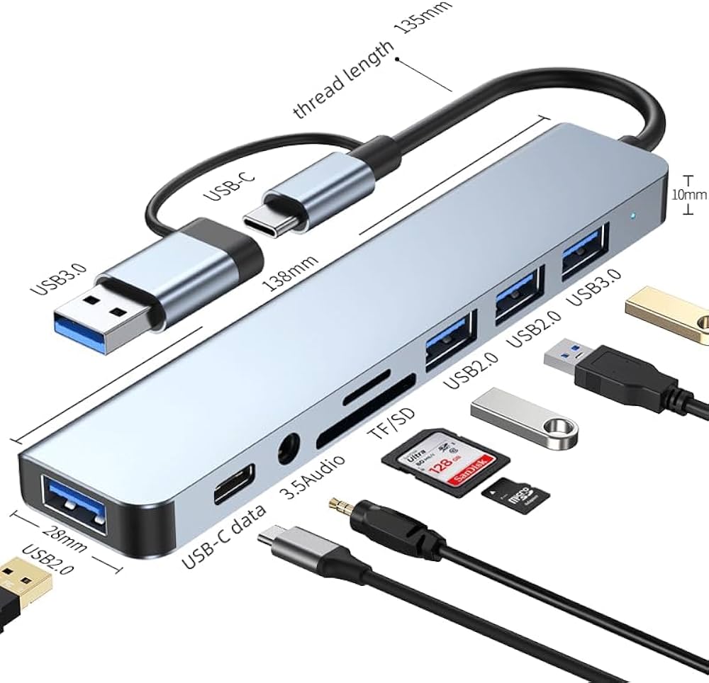 adaptateur multi-ports USB C Pro 8 en 1