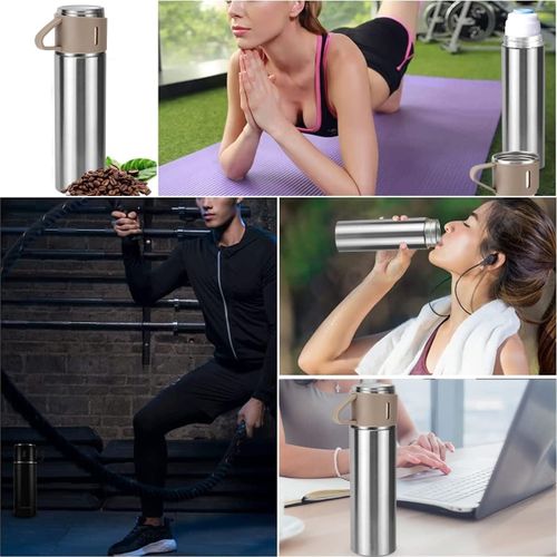 Gourdes Thermos Isotherme 500ml avec 3 Tasses - acier inoxydable 5 Gourdes Thermos Isotherme 500ml avec 3 Tasses - acier inoxydable – Image 5
