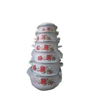 Lot de 5 soupières émaillé