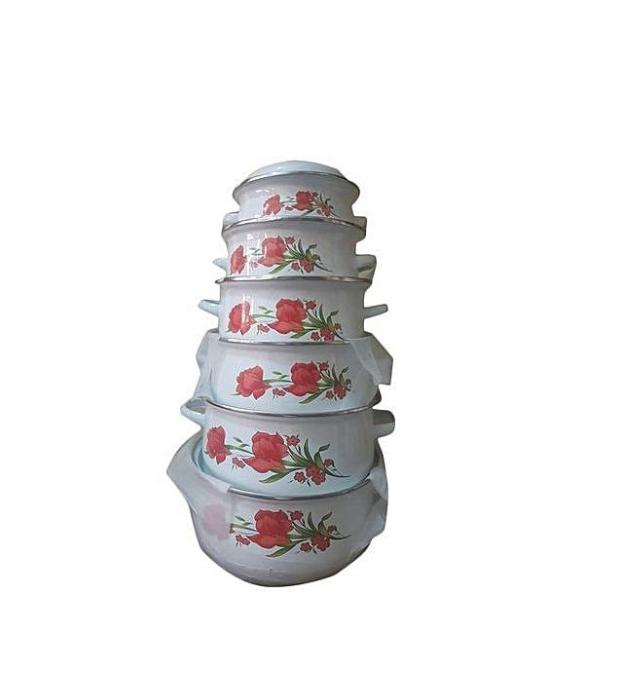 Lot de 5 soupières émaillé
