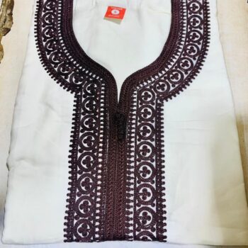 Boubou Marocain Homme – Cou Brodé