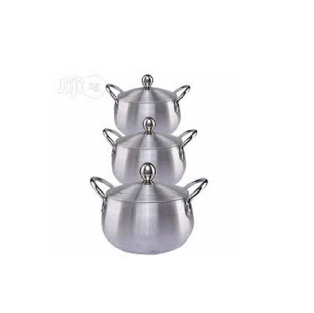 Lot de 3 casseroles en aluminium kedjenou