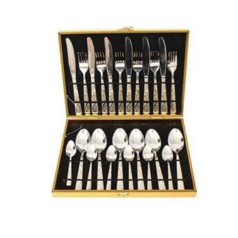 Coffret de 24 pièces ( 6 cuillères + 6 cuillères à café + 6 fourchettes + 6 couteaux )