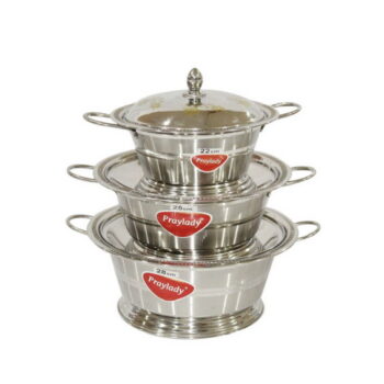 Lot de 3 soupières en inoxydable