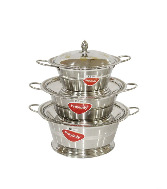 Lot de 3 soupières en inoxydable