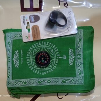 Tapis de prière portatif pour poche + chapelet électronique