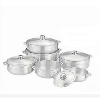 Lot de 5 casseroles en aluminium argenté 20/34