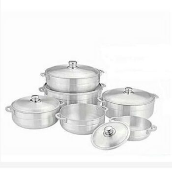 Lot de 5 casseroles en aluminium argenté 20/34