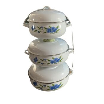 Lot de 3 soupières format rond 30/40 blanc fleurie