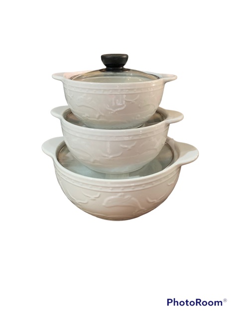Lot de 3 soupières en porcelaine