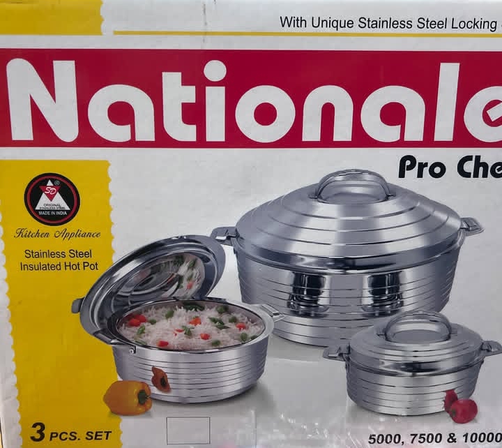 Lot de 3 soupières garde chaude nationale pro chef 2,5 / 3,5 / 5 Litres