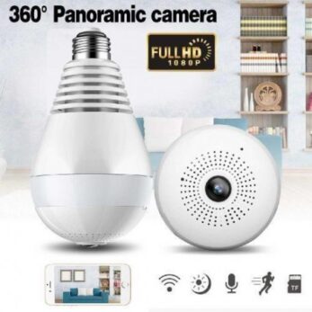 ampoule camera wifi espion - 360 ​​degrés - microphone intégré et haut-parleur