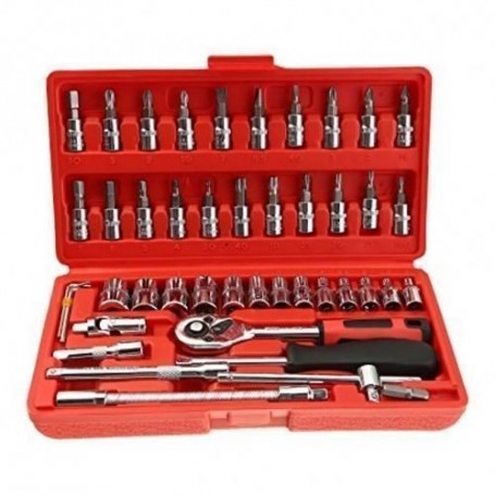 malette à outils mécanique - 46 pièces - argent