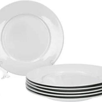 6 Assiettes Porcelaine Cassable