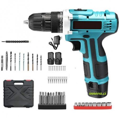 perceuse / visseuse sans fil + mallette+02 batteries+ 24 accessoires