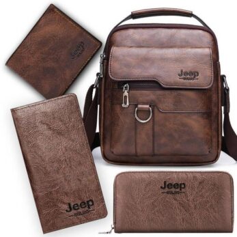 4 EN 1 Sac bandoulière homme imperméable JEEP, sacoche , petite mallette professionnelle